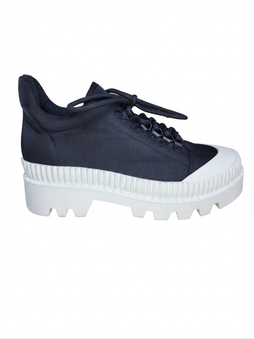Silent D Platform Sneakers Black Canvas Chunky Lug Sole Women EU 38 Streetwear